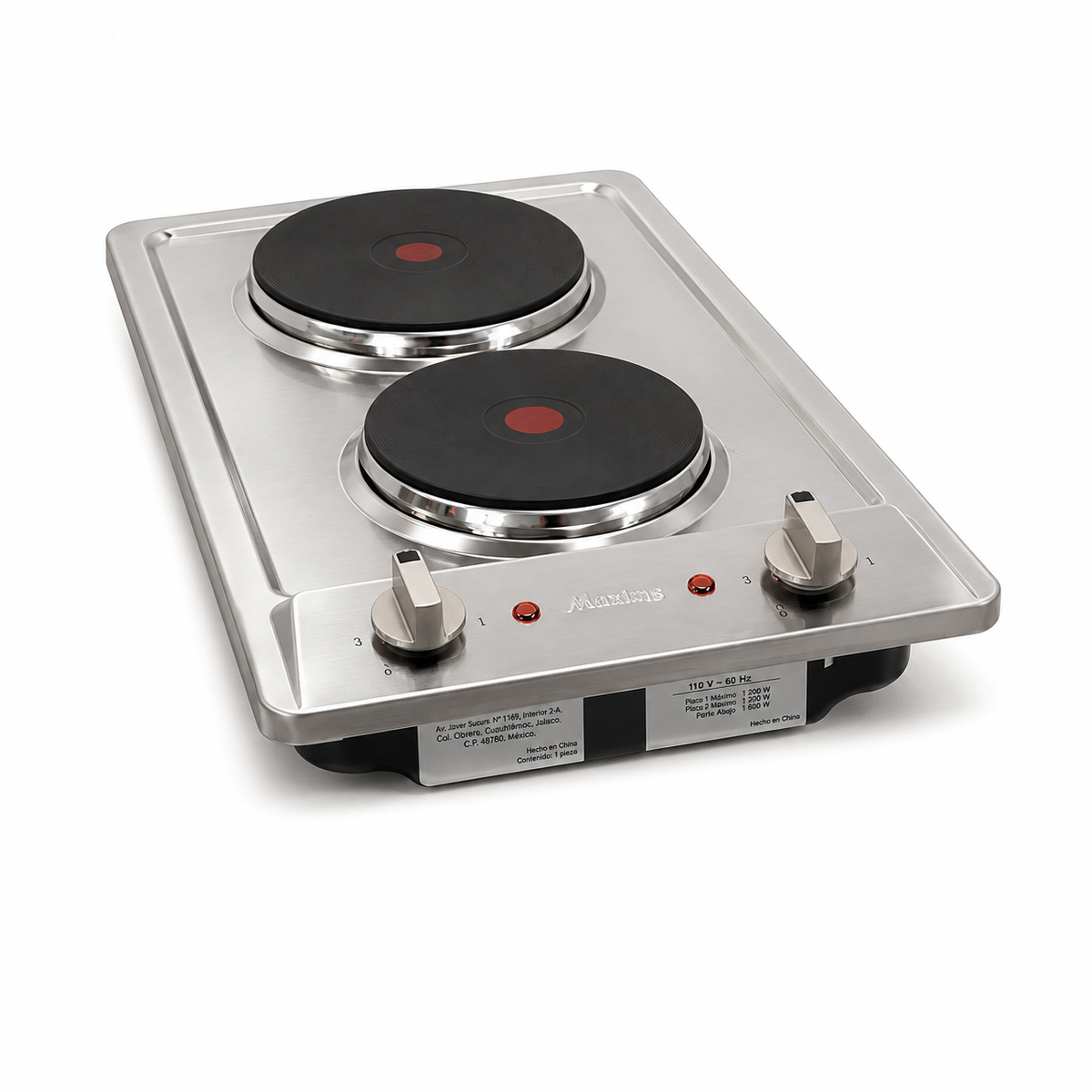 Parrilla Eléctrica Empotrable JZGS2E01, Acero Inoxidable, 2 Placas - 30cm x 51cm