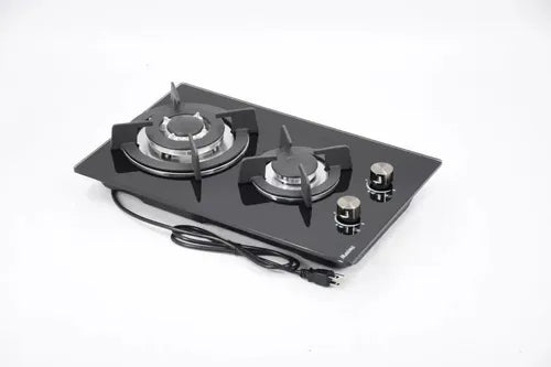 Parrilla de Gas Mini Perrona! 2 quemadores, parrillas de hierro, cubierta de cristal, ideal para depas