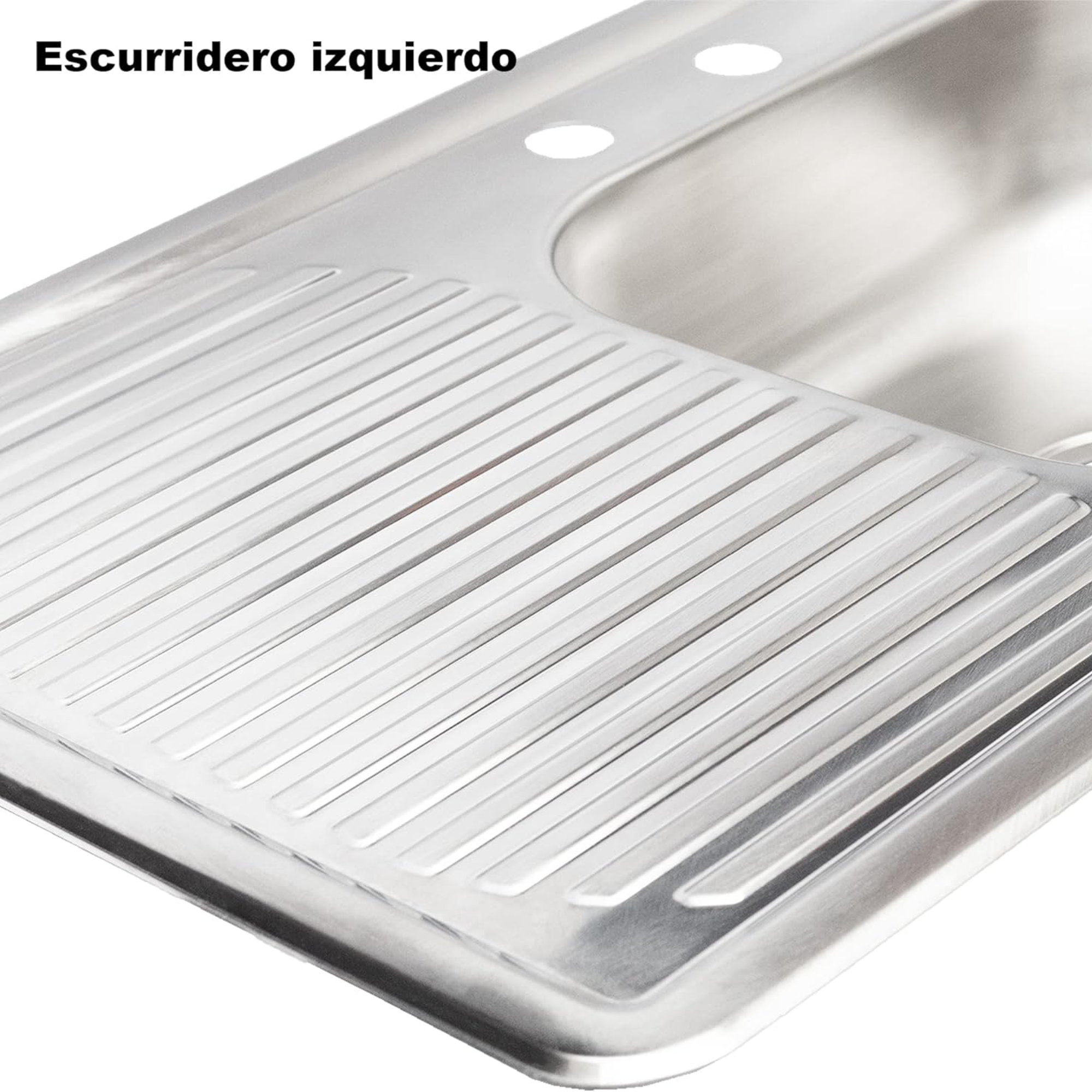 Tarja Sencilla para Empotrar 80x50cm Con Escurridor Izquierdo, Acero Inoxidable 4