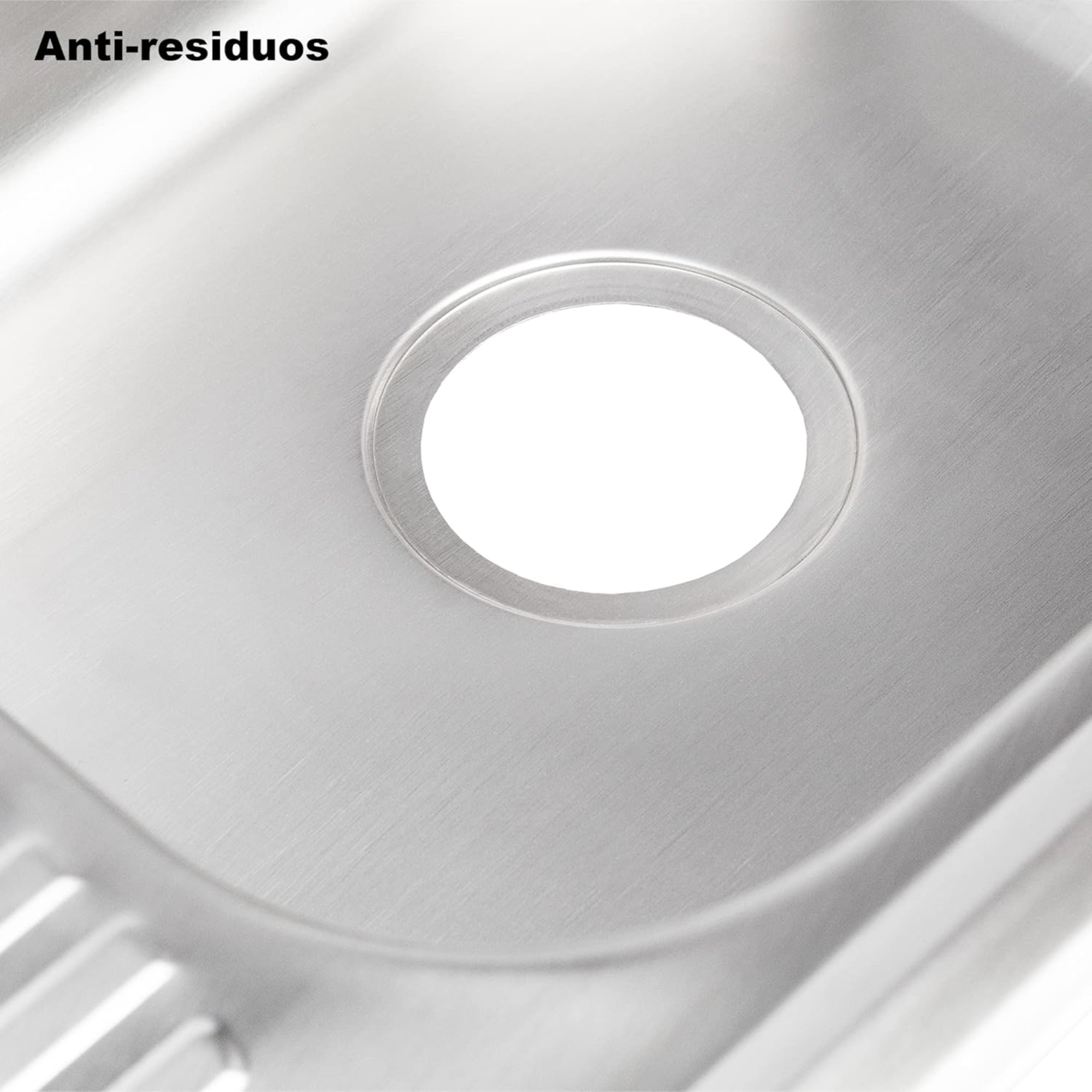 Tarja Sencilla para Empotrar 80x50cm Con Escurridor Izquierdo, Acero Inoxidable 6