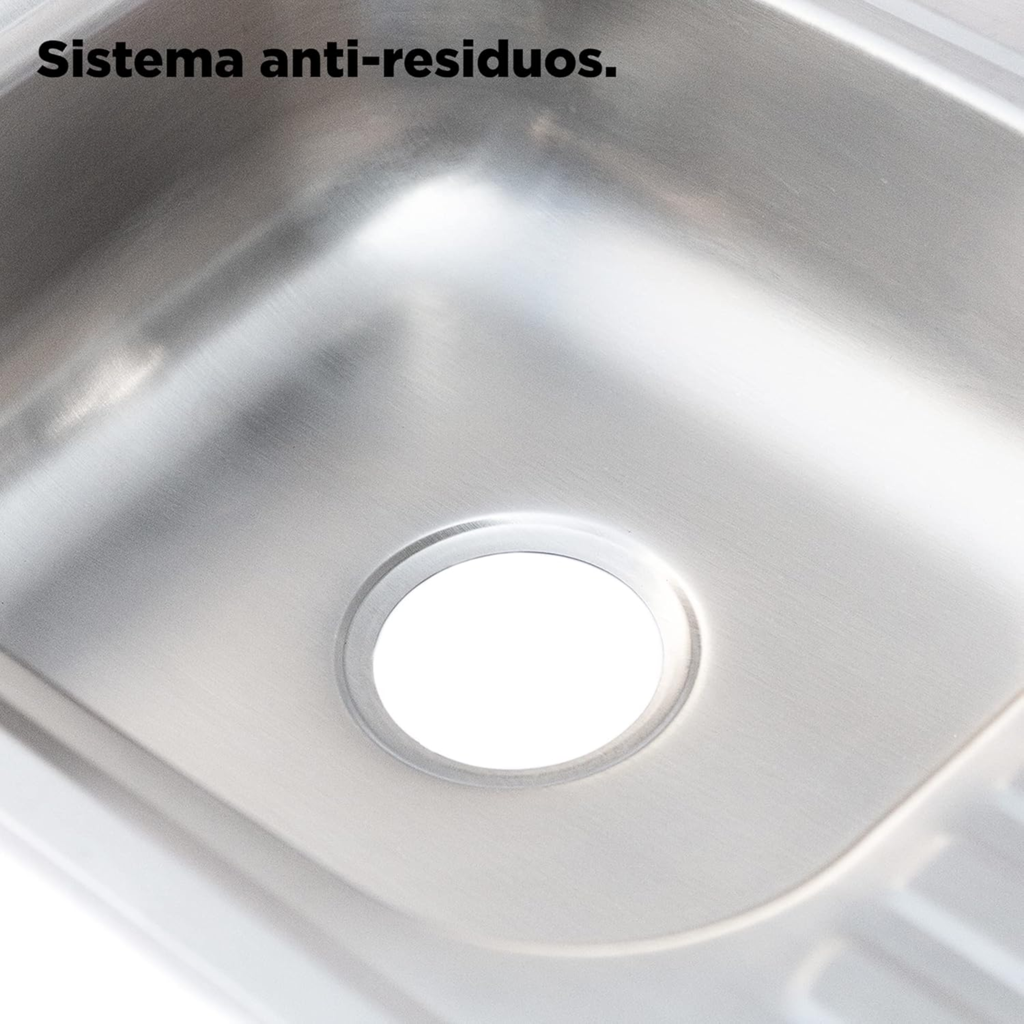 Tarja Sencilla para SOBREPONER, 80x50cm Con Escurridor Derecho, Acero Inoxidable 4