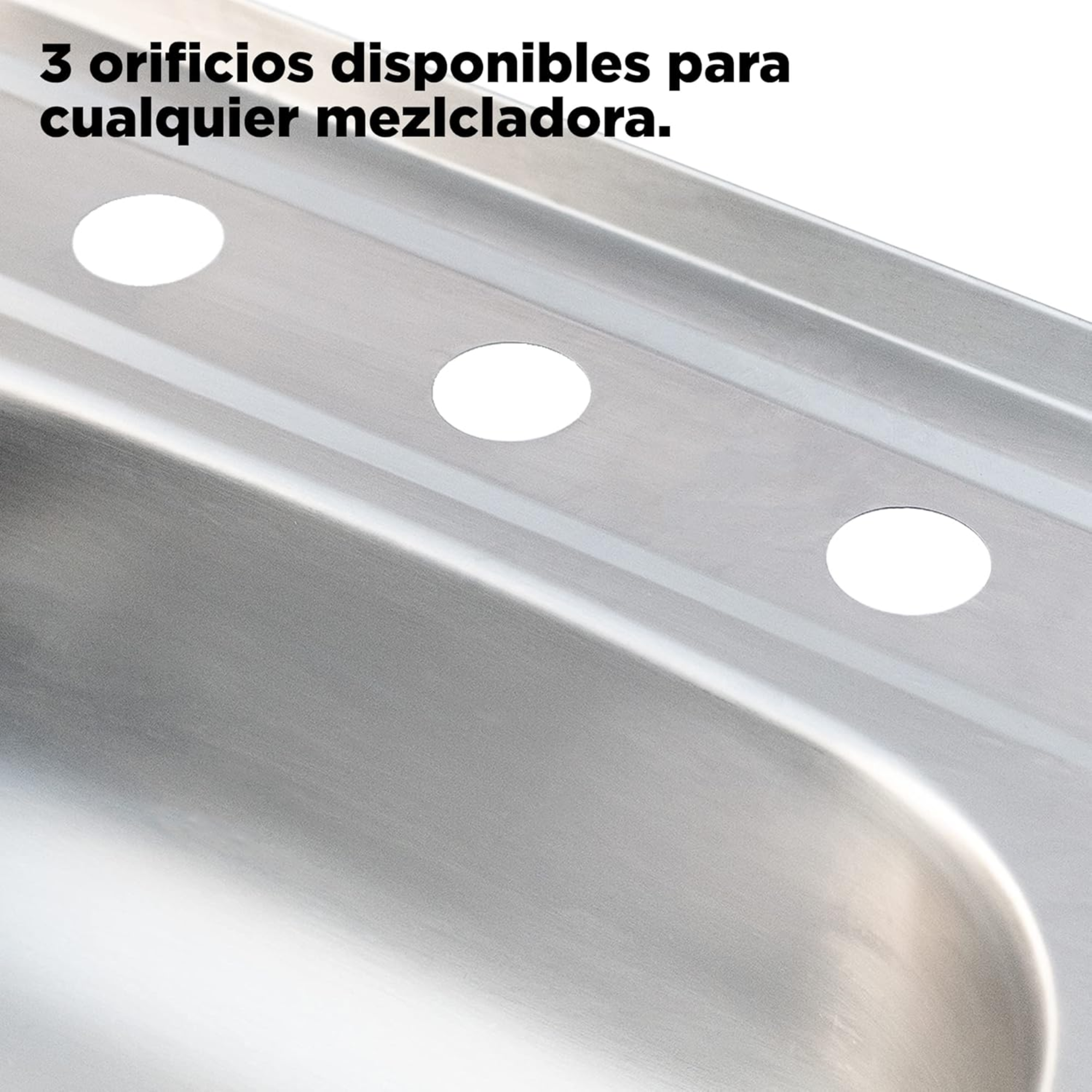Tarja Sencilla para SOBREPONER, 80x50cm Con Escurridor Derecho, Acero Inoxidable 5