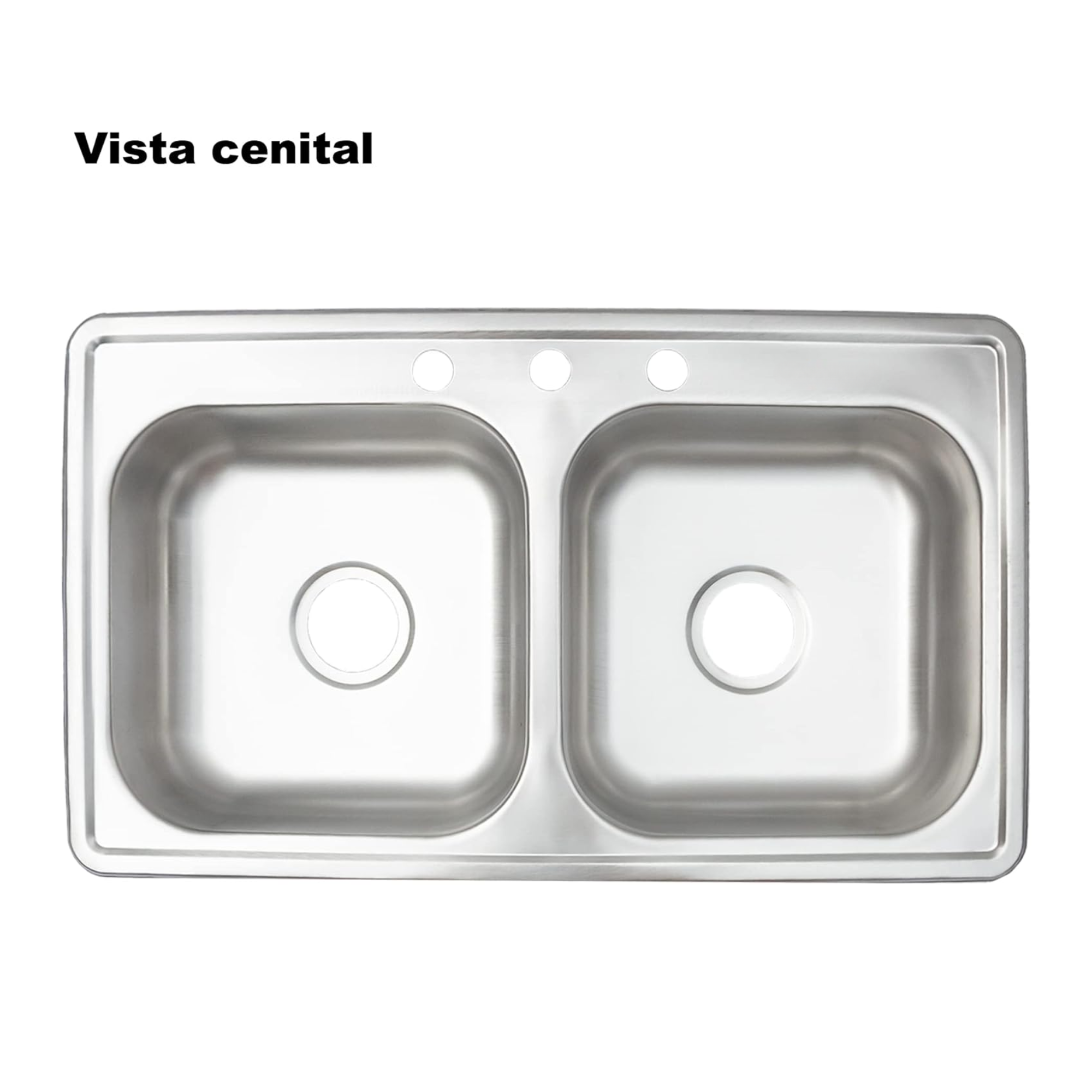Tarja Doble Tina para Cocina de Acero Inoxidable Calibre 22 con Acabado Satinado. Fregadero de Empotrar 4