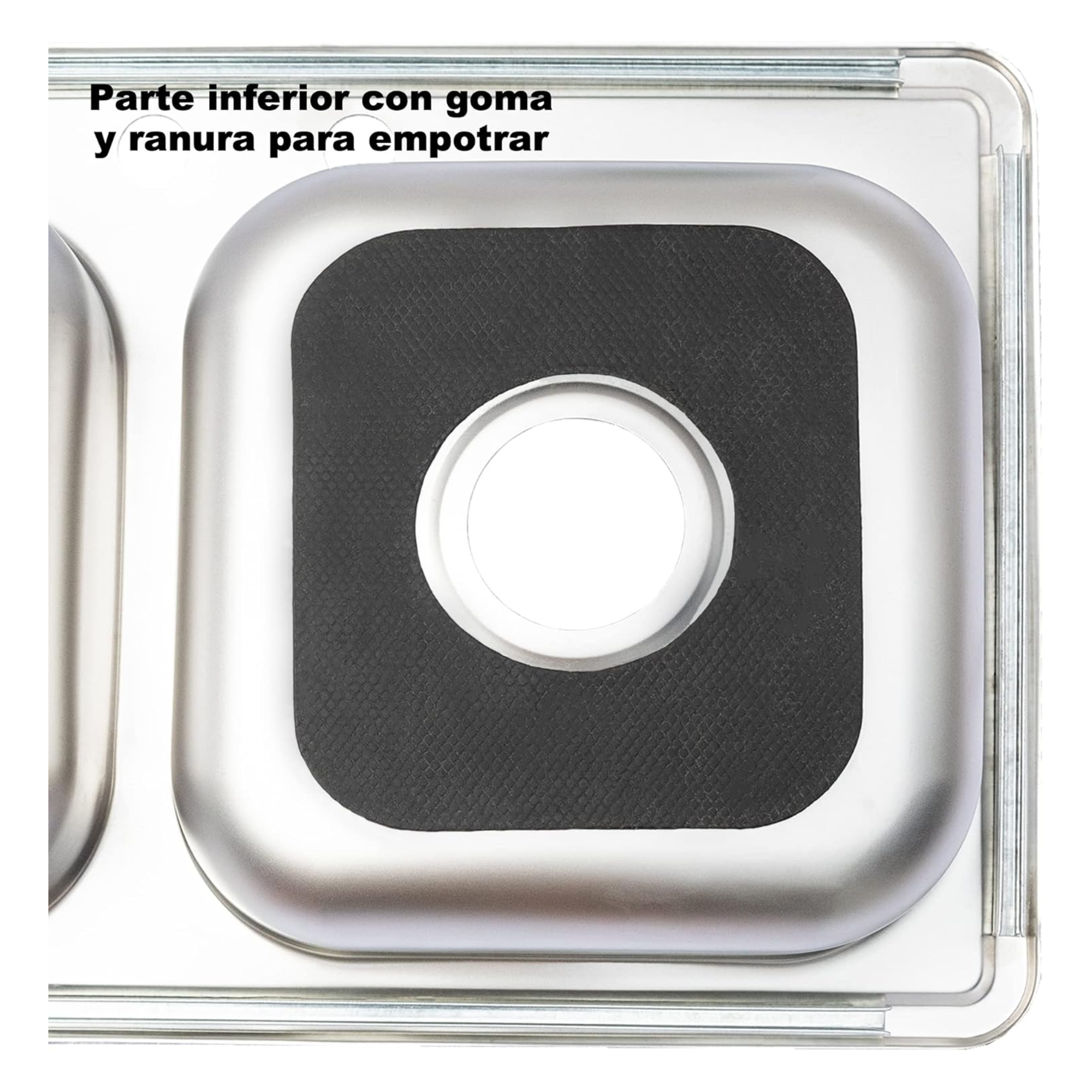 Tarja Doble Tina para Cocina de Acero Inoxidable Calibre 22 con Acabado Satinado. Fregadero de Empotrar 5