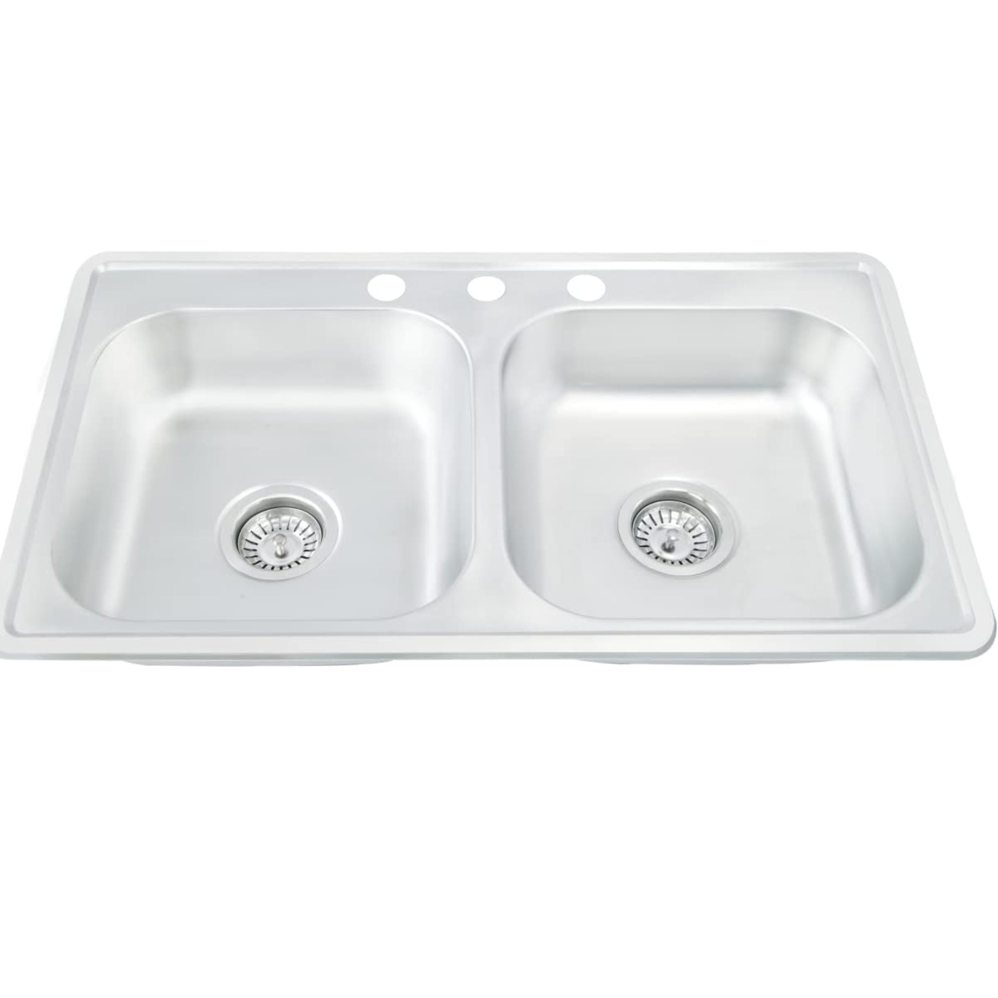 Tarja Doble Tina para Cocina de Acero Inoxidable Calibre 22 con Acabado Satinado. Fregadero de Empotrar 7