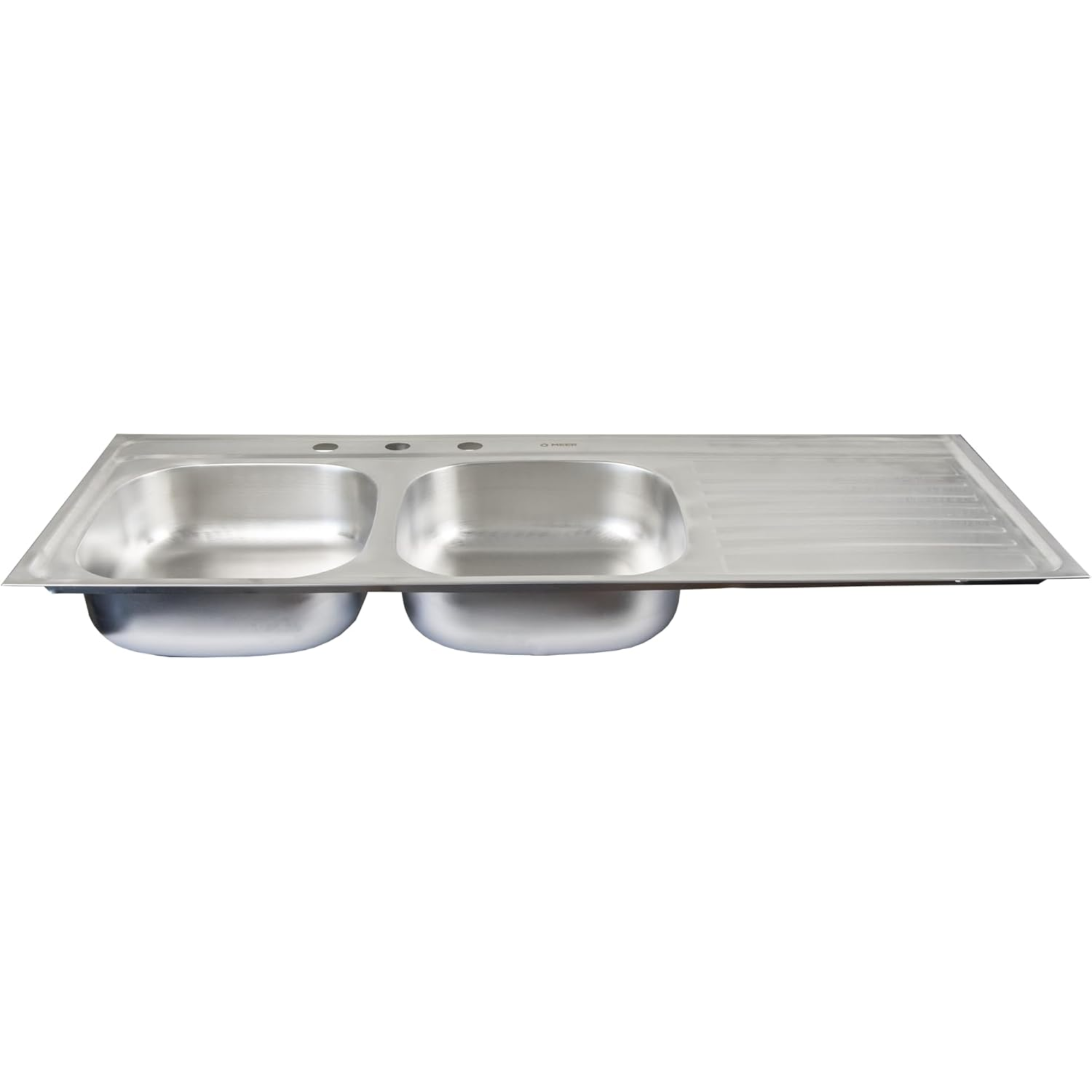 Tarja Doble para Fregadero con Escurridero de Acero Inoxidable Satinado, Fregadero Doble para Empotrar, 120 x 50 x 15 cm 4