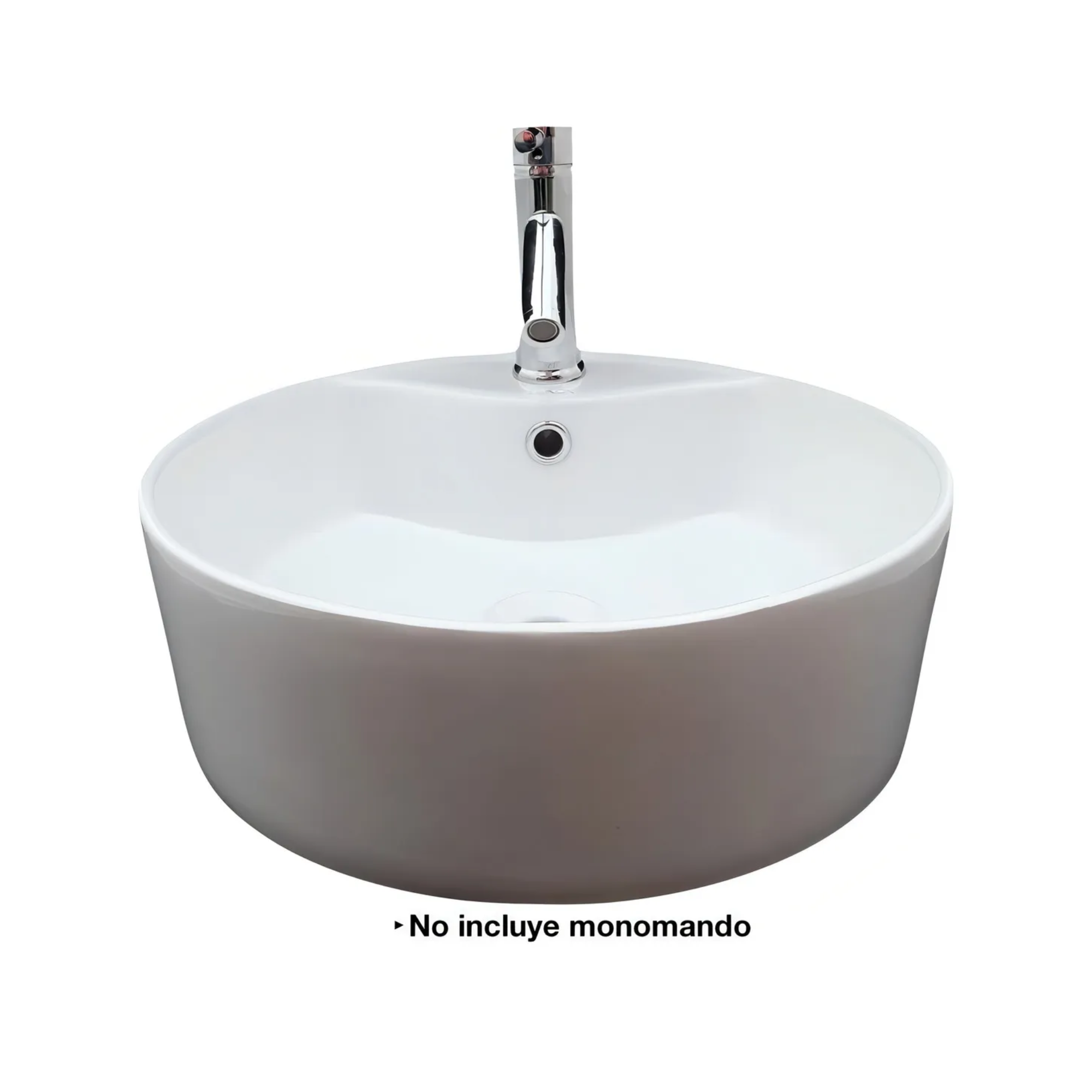Ovalín De Cerámica Redondo Maxims 6001, Lavabo De Baño Color Blanco De Sobreponer 41x41x15cm 3
