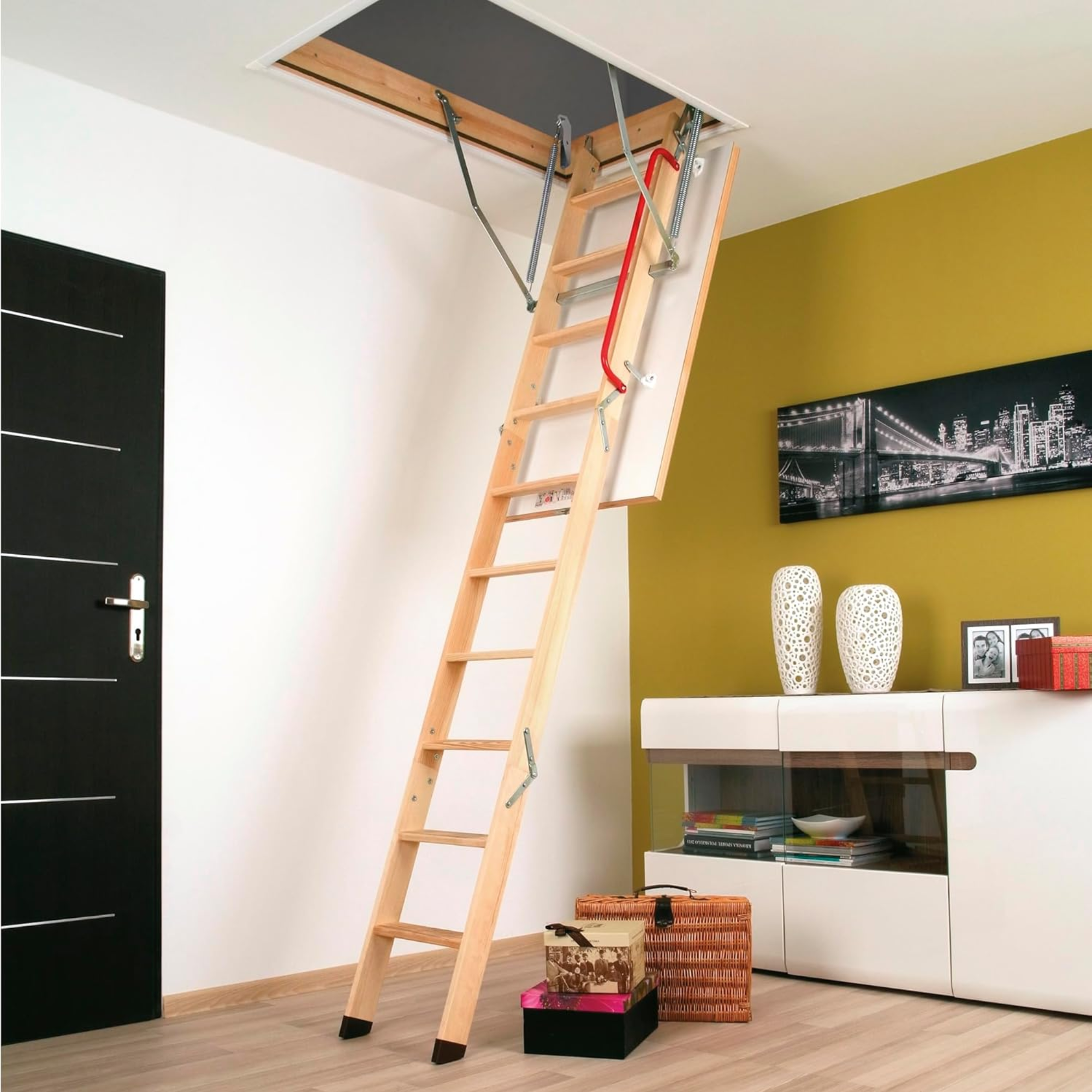 Escalera para Ático de 3 tramos para Hueco de 70x120cm y con Altura Máxima de 280cm