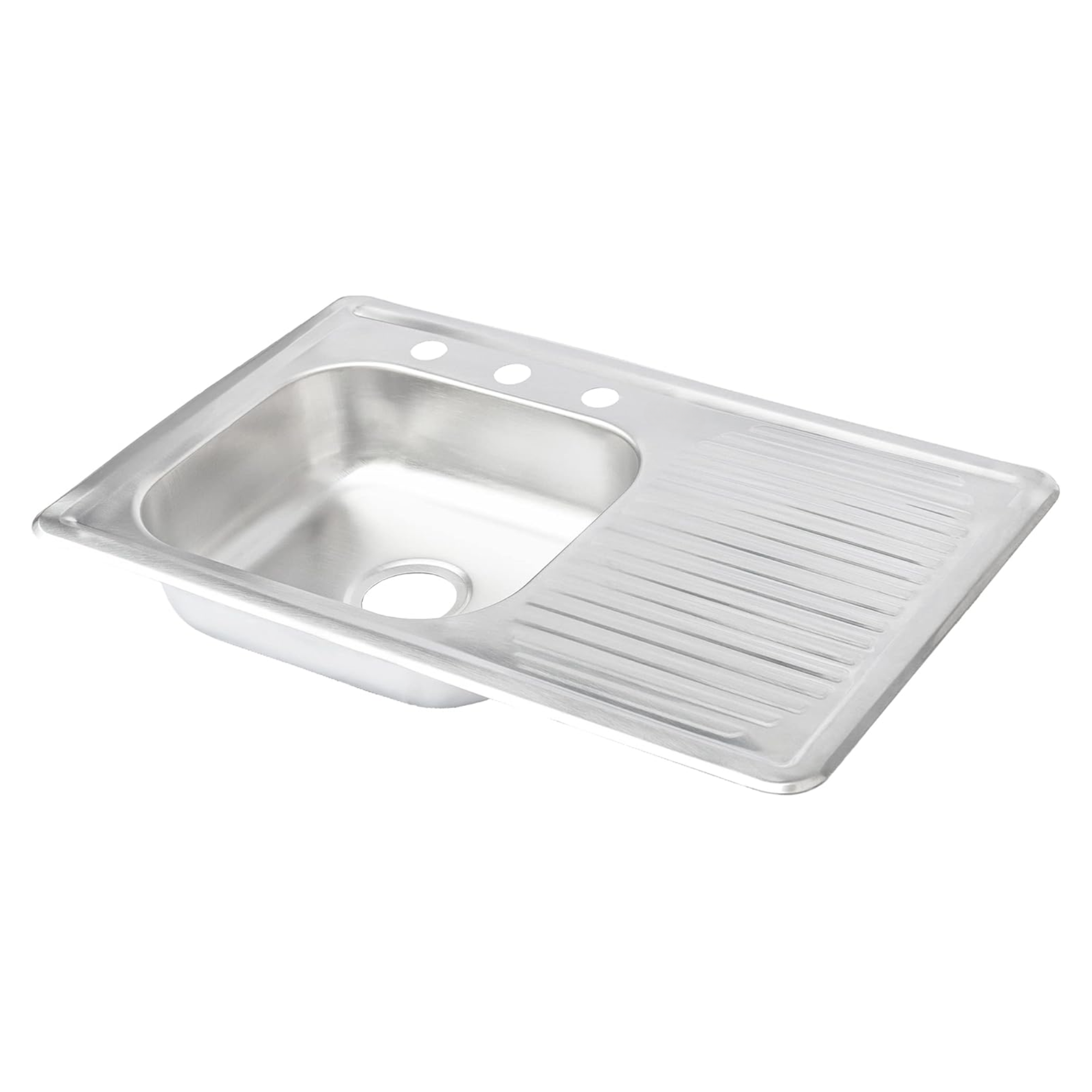 Tarja Sencilla para Empotrar 80x50cm Con Escurridor Derecho, Acero Inoxidable