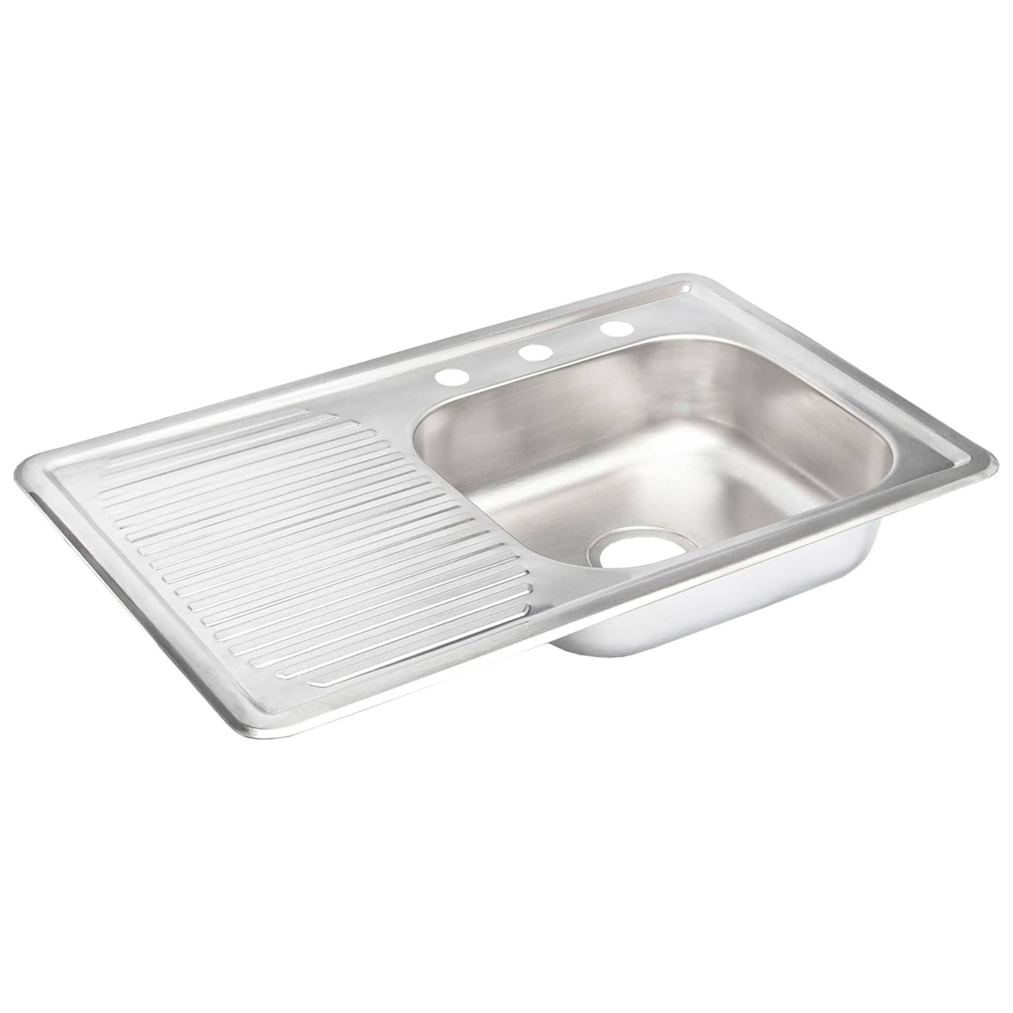 Tarja Sencilla para Empotrar 80x50cm Con Escurridor Izquierdo, Acero Inoxidable