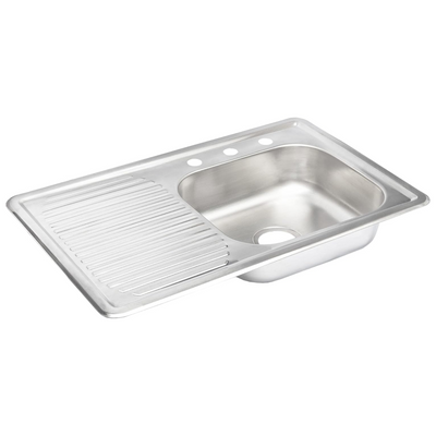 Tarja Sencilla para Empotrar 80x50cm Con Escurridor Izquierdo, Acero Inoxidable