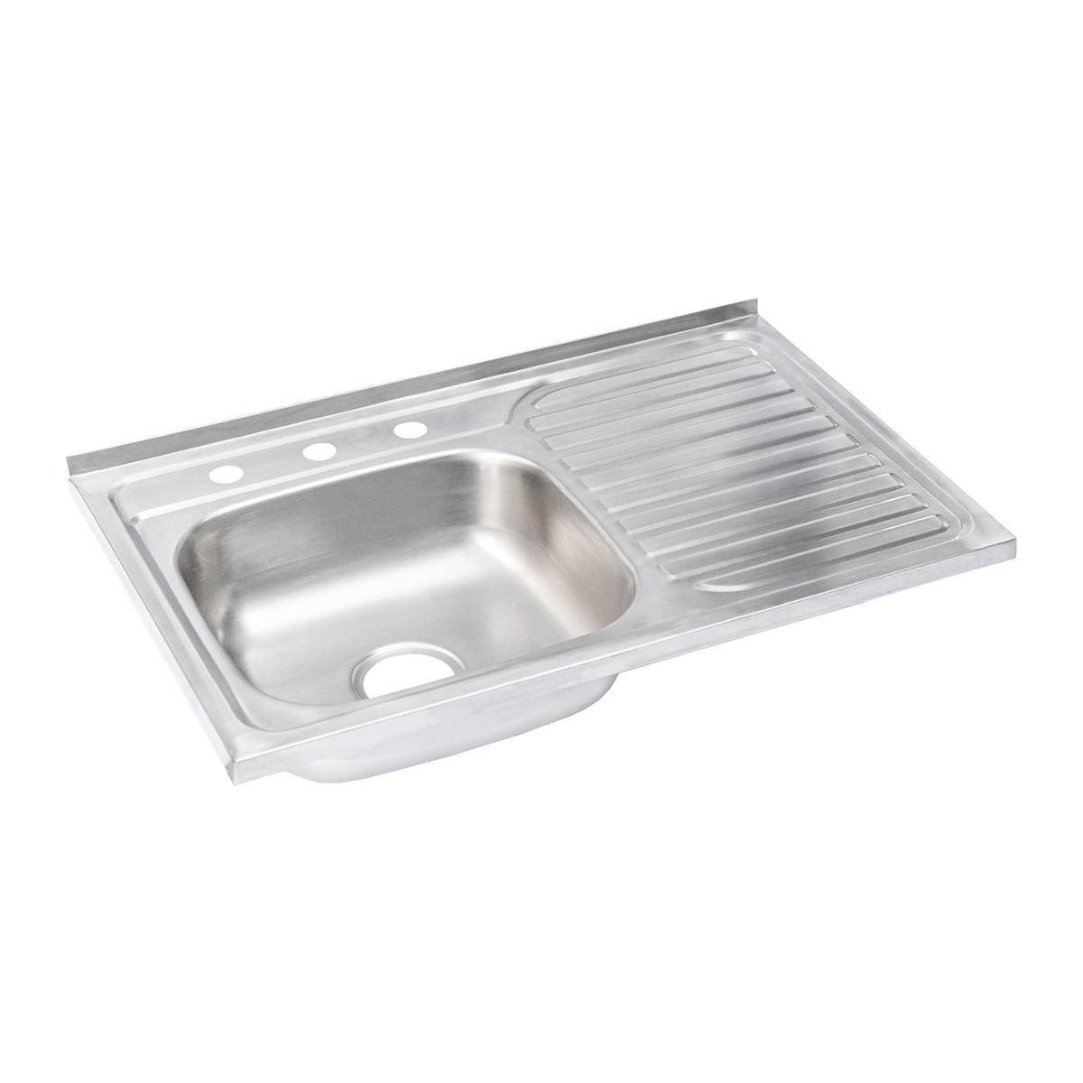 Tarja Sencilla para SOBREPONER, 80x50cm Con Escurridor Derecho, Acero Inoxidable