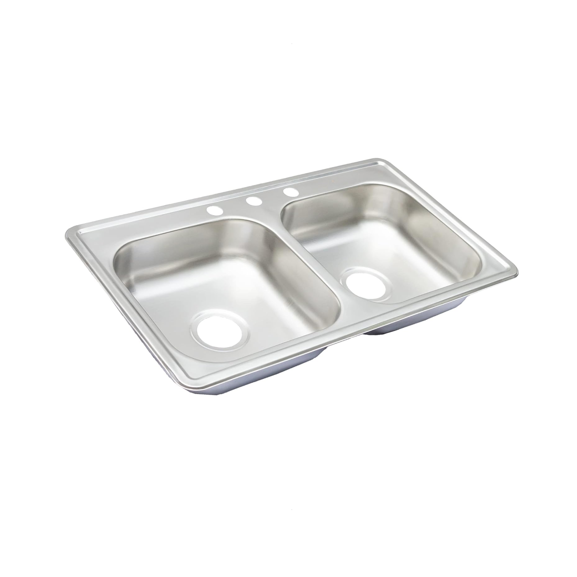 Tarja Doble Tina para Cocina de Acero Inoxidable Calibre 22 con Acabado Satinado. Fregadero de Empotrar