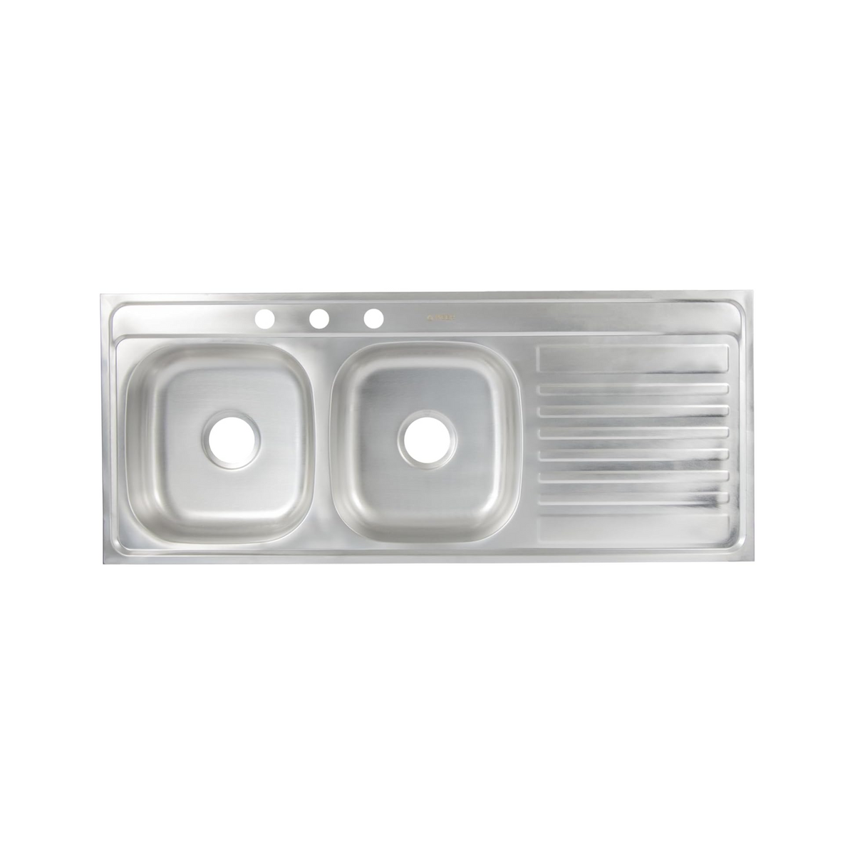 Tarja Doble para Fregadero con Escurridero de Acero Inoxidable Satinado, Fregadero Doble para Empotrar, 120 x 50 x 15 cm