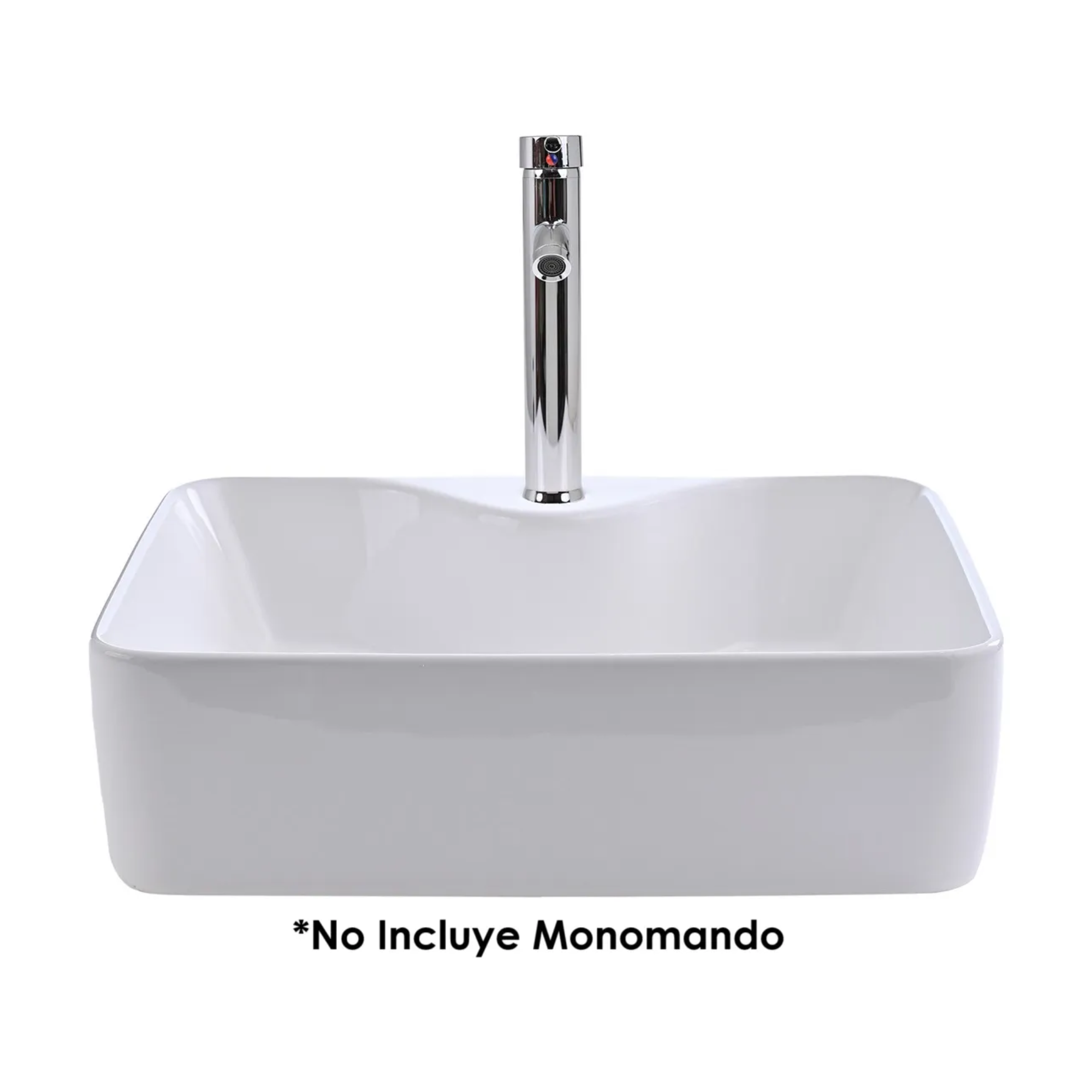 Ovalín De Cerámica Maxims 6013, Lavabo De Baño Color Blanco Rectangular De Sobreponer 40x30x13cm 1