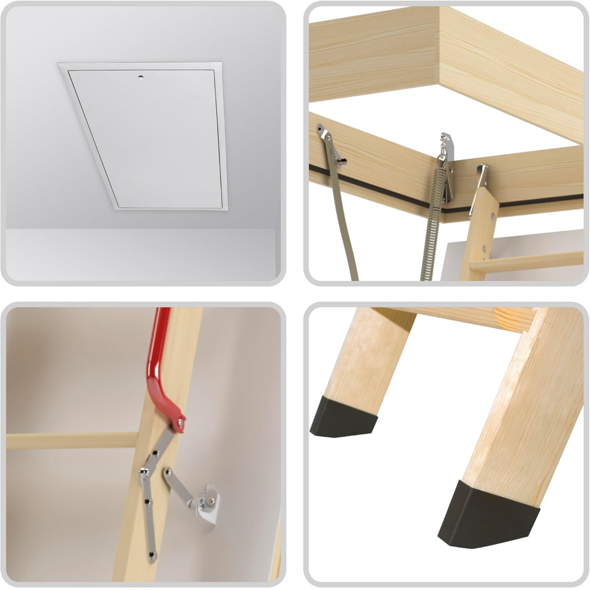 Escalera para Ático de 3 tramos para Hueco de 60x130cm y con Altura Máxima de 280cm 6