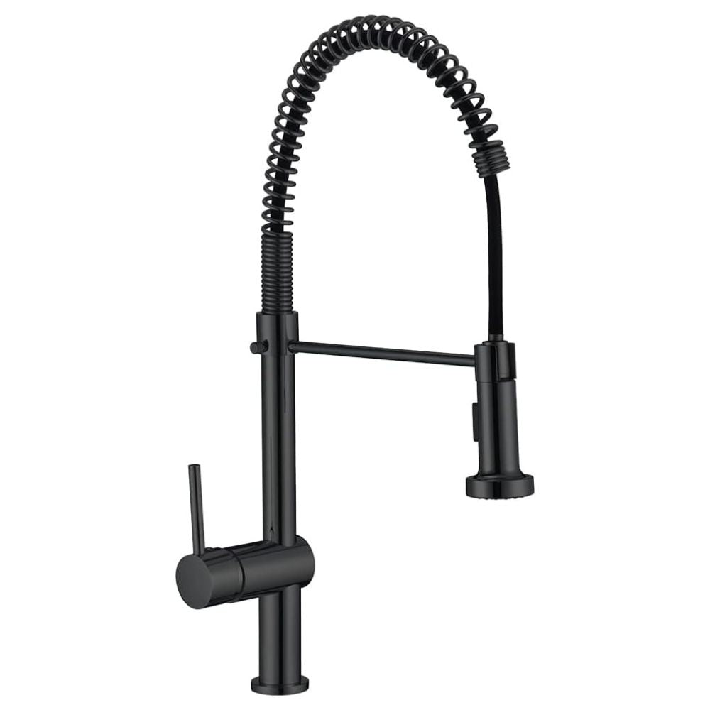 Mezcladora para Tarja de Cocina Monomando, Acero Inoxidable con Cuello Flexible y Giro 360°, Acabado Negro Mate