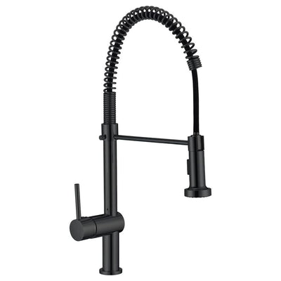 Mezcladora para Tarja de Cocina Monomando, Acero Inoxidable con Cuello Flexible y Giro 360°, Acabado Negro Mate