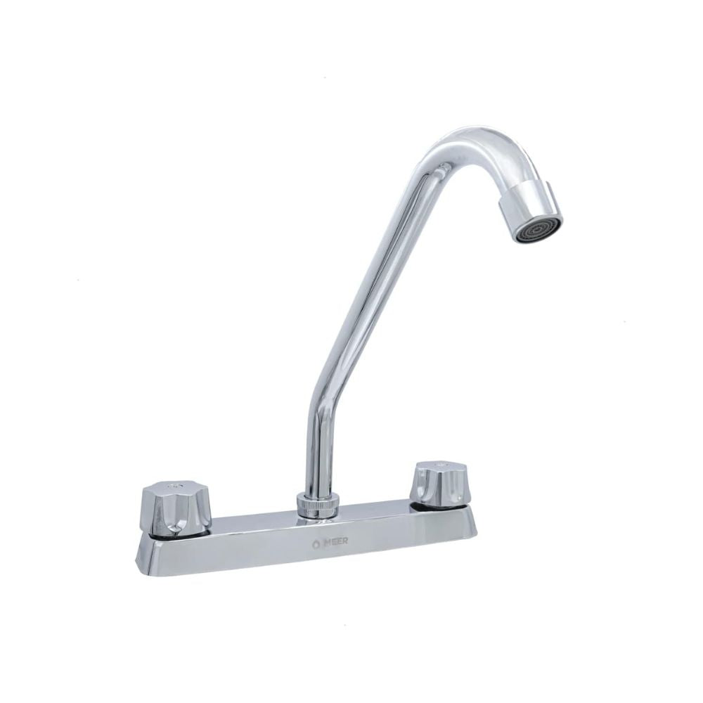 Mezcladora Cromada para Fregadero de Cocina, Acero Inoxidable 25 cm de Altura, Fácil Instalación, Acabado Brillante