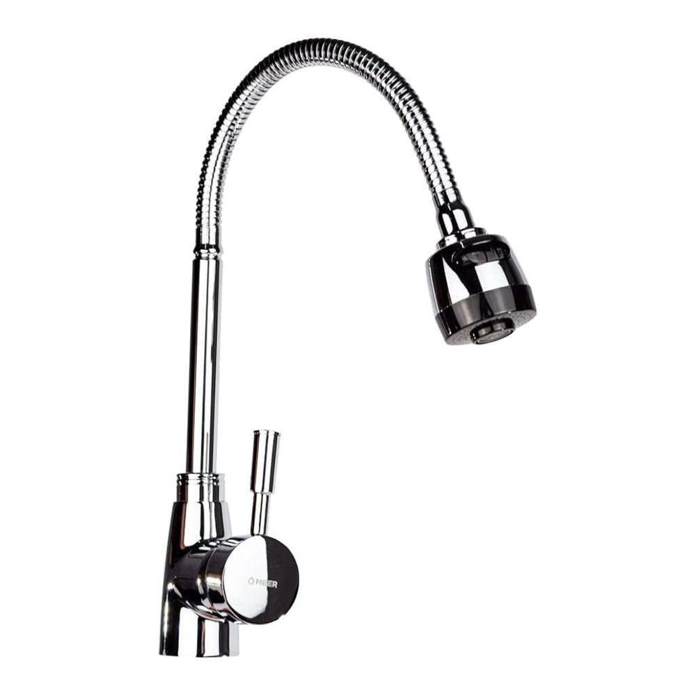 CNX Llave Mezcladora para Cocina Cromada, Mezcladora Monomando para lavabo con Aireador y Cuello Flexible, Llaves para Fregadero de Cocina
