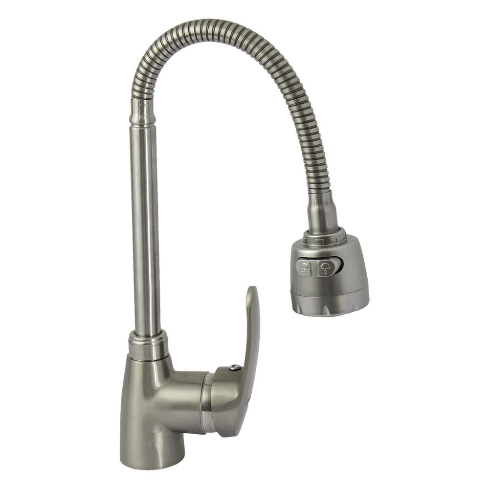 CNX Llave Mezcladora para Cocina Monomando con Cuello Flexible y Dos Tipos de Chorro