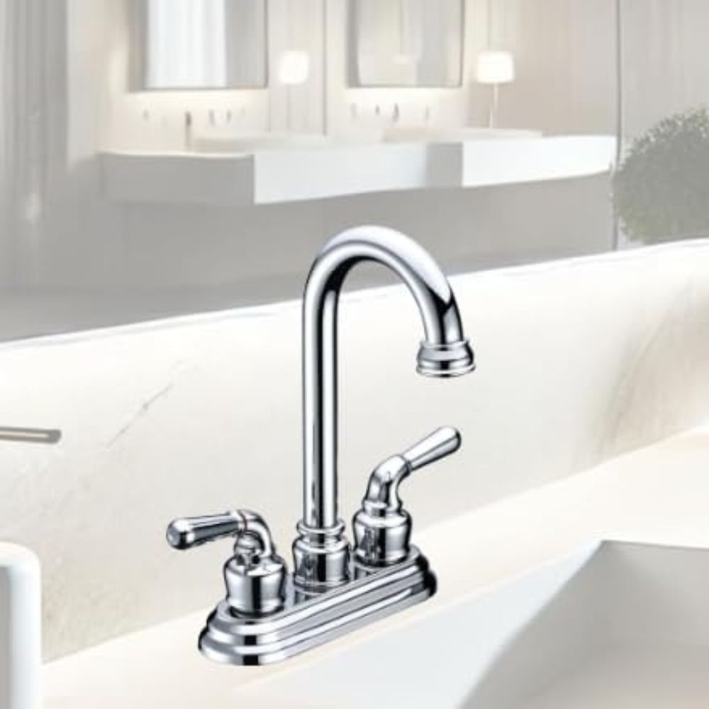 Mezcladora Cromada para Lavabo Fabricada en Acero Inoxidable, Latón y Zinc – Alta Resistencia, Estilo Moderno y Fácil de Instalar