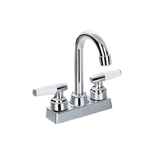 Mezcladora para Lavabo Cromada con Doble Manija, Fabricada en Acero Inoxidable – Diseño Comercial Moderno
