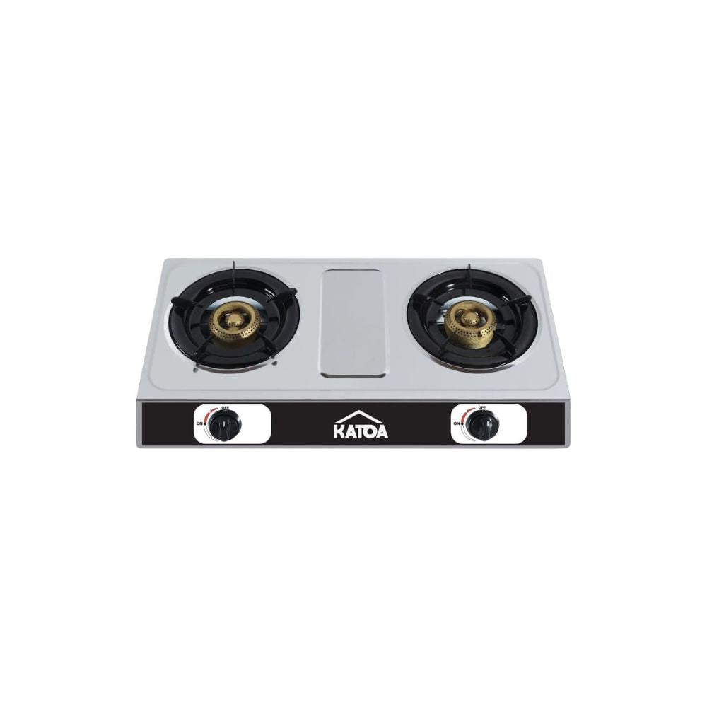Estufa de Mesa KATOA – 2 Quemadores de Alta Eficiencia en Acero Inoxidable para Gas LP