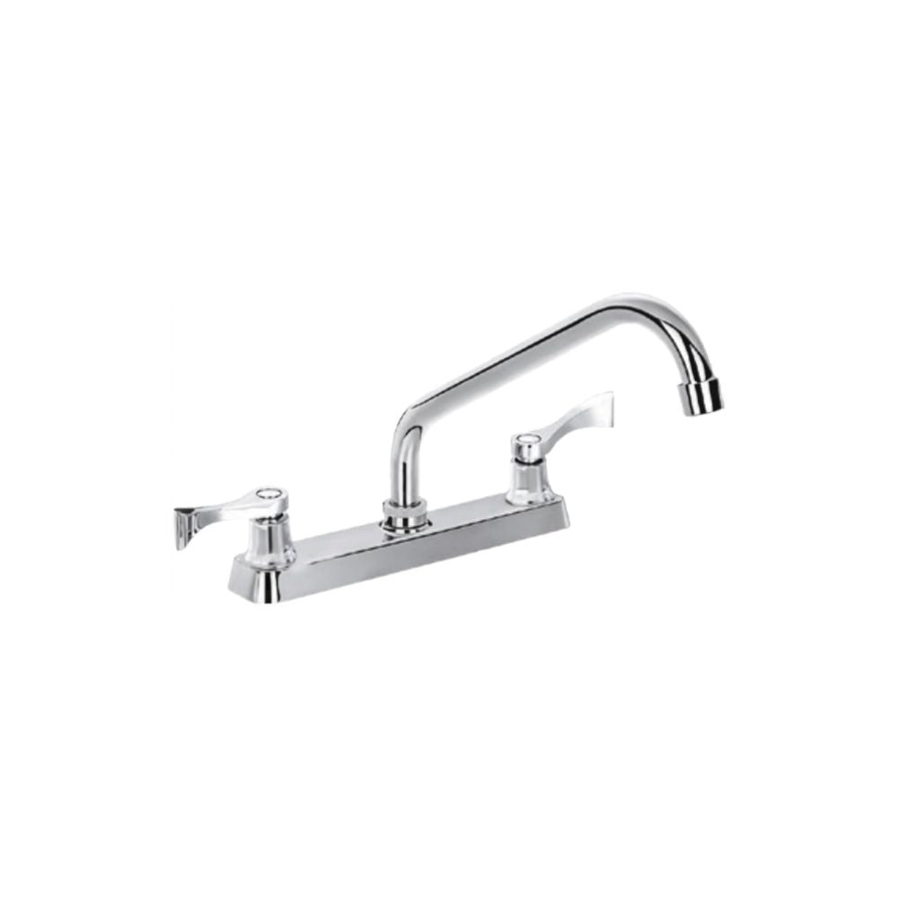 Mezcladora para Fregadero Cromada, Fabricada en Acero Inoxidable, Latón y ABS, Acabado Pulido, Altura de 22 cm y Fácil Instalación