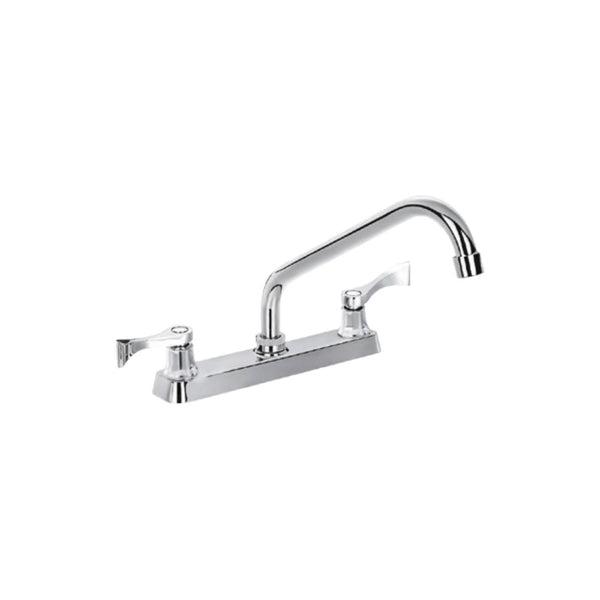 Mezcladora para Fregadero Cromada, Fabricada en Acero Inoxidable, Latón y ABS, Acabado Pulido, Altura de 22 cm y Fácil Instalación