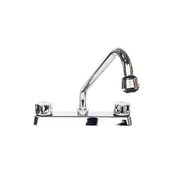 Mezcladora Cromada para Fregadero con Cartucho de 1/4 de Vuelta, Doble Chorro, Fabricada en Acero Inoxidable, Zinc y ABS