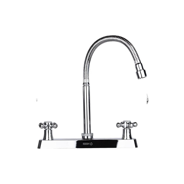 Llave Mezcladora para Cocina con Cuello Flexible con Rotación de 1/4 de Acero Inoxidable, Llaves para Fregadero de Cocina Acabado Cromado