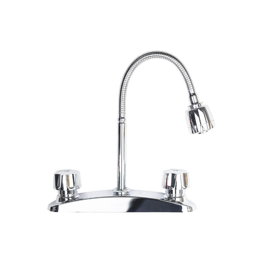 MEER FAUCETS BY CNX Mezcladora Cromada para Fregadero con Cuello Flexible, Fabricada en Acero Inoxidable, Zinc y Latón 360