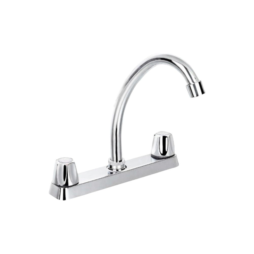 Mezcladora para Fregadero de Cocina, Acabado Cromado, Fabricada en Acero Inoxidable, Zinc y ABS, Altura de 23 cm, Instalación Rápida
