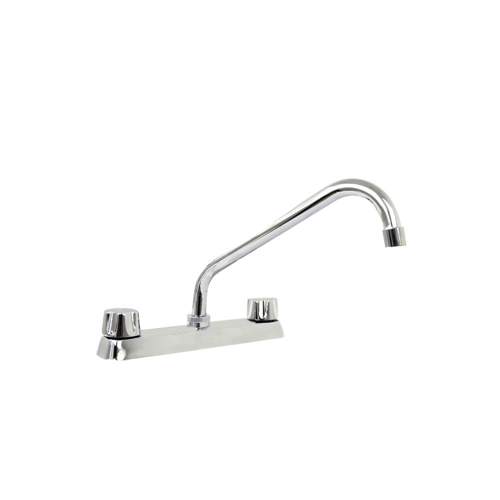 MEER FAUCETS BY CNX Mezcladora para Fregadero de Cocina con cuello rígido, Fabricada en Acero Inoxidable, Zinc y Latón