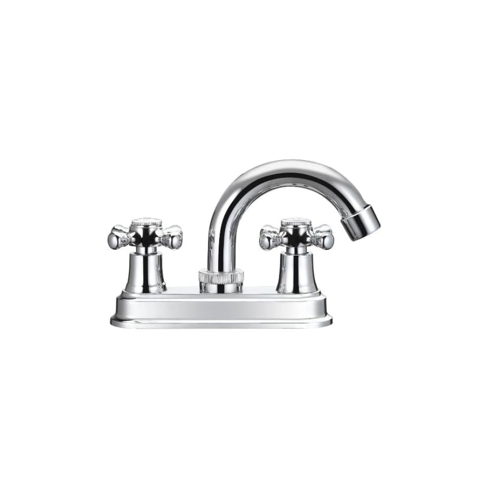 Mezcladora Cromada para Lavabo con Grifo Giratorio 360°, Cuerpo de Latón y Manerales de ABS