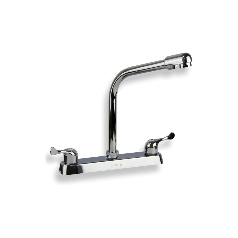 Mezcladora para Fregadero con Cuello Rígido, Acabado Cromado, Fabricada en Zinc, ABS y Acero Inoxidable, Tecnología Water Sense