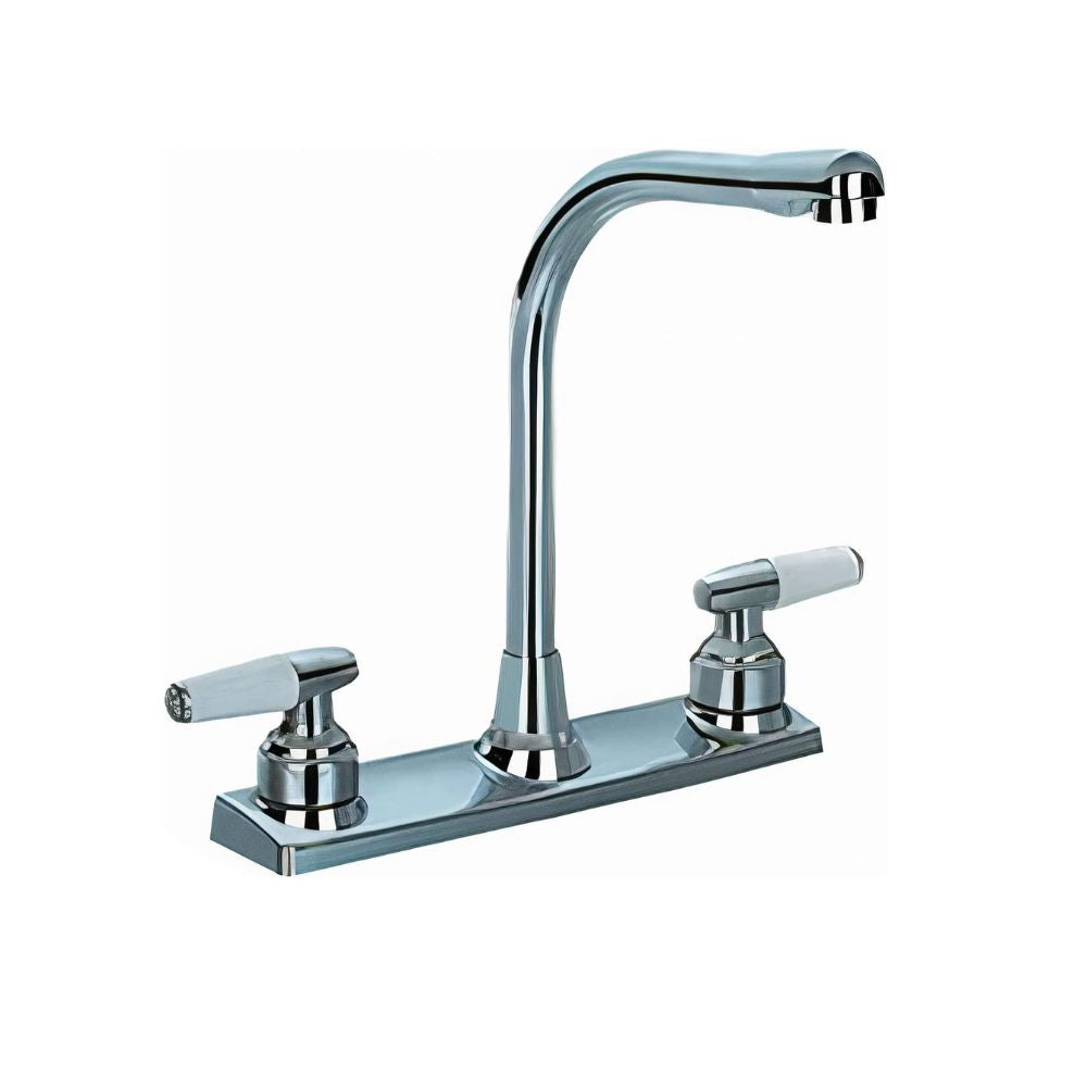 Mezcladora para Fregadero con Movimiento de 1/4, Llaves para Fregadero de Cocina con Cuello de 25.5cm, Mezcladora para lavabo Ahorradora de Agua
