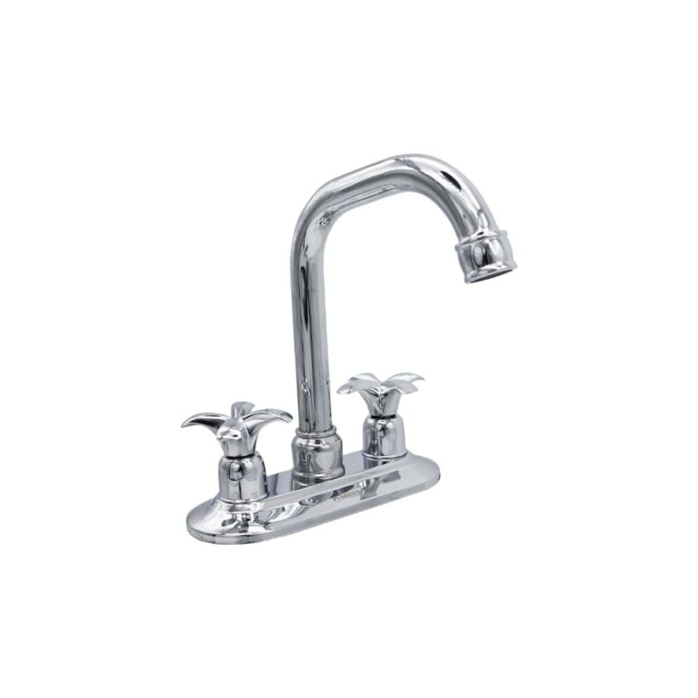 Mezcladora para Lavabo Cromada con Grifo Giratorio 360° y Manerales de Zinc – Fabricada en Latón, Zinc y Acero Inoxidable