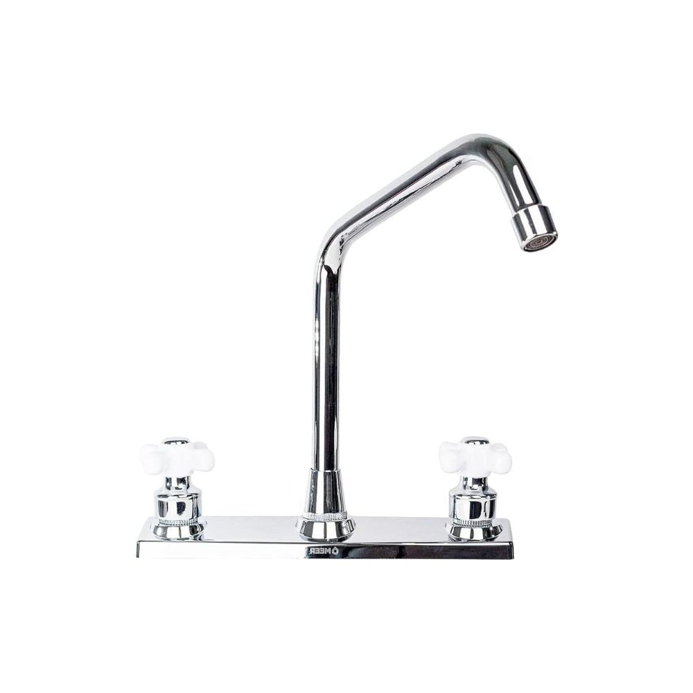 Mezcladora para Fregadero MEER Faucets by CNX, Mezcladora para Cocina de Acero Inoxidable, Zinc y Latón Cromado.