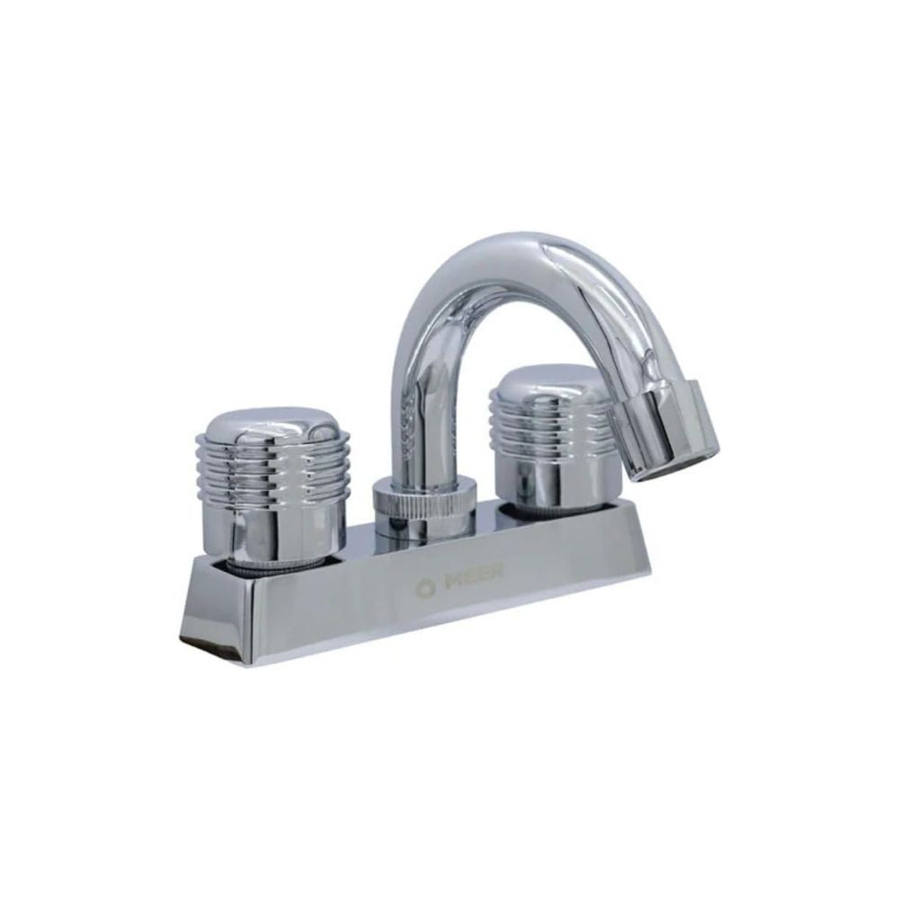 Mezcladora Cromada para Lavabo Fabricada en Acero Inoxidable, Zinc y Latón, con Medidas Estándar