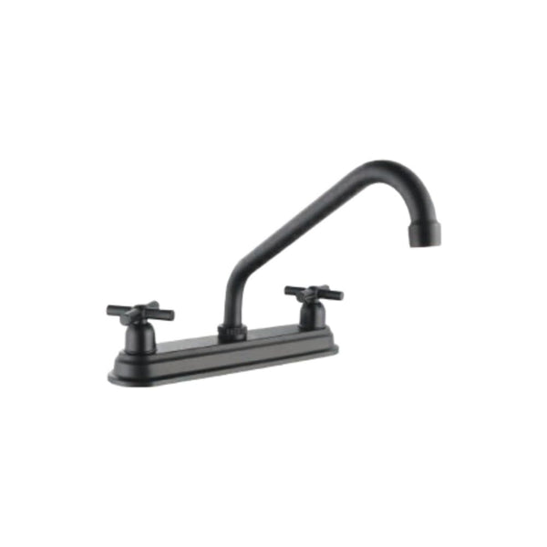 Mezcladora para Fregadero en Acabado Negro Mate – Fabricada en Acero Inoxidable, Zinc y ABS | Cuello Giratorio y Tecnología Water Sense