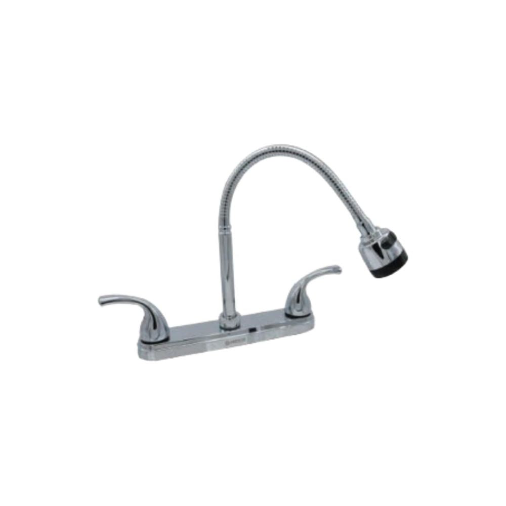 Mezcladora Cromada para Fregadero con Cuello Flexible de 48 cm – Diseño Práctico, Estilo Pulido y Dos Funciones de Chorro