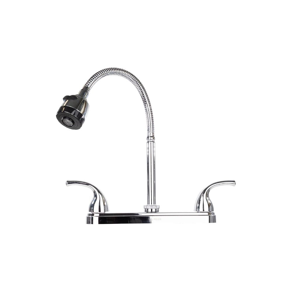 Mezcladora Cromada para Fregadero con Cuello Flexible de 48 cm – Diseño Práctico, Estilo Pulido y Dos Funciones de Chorro