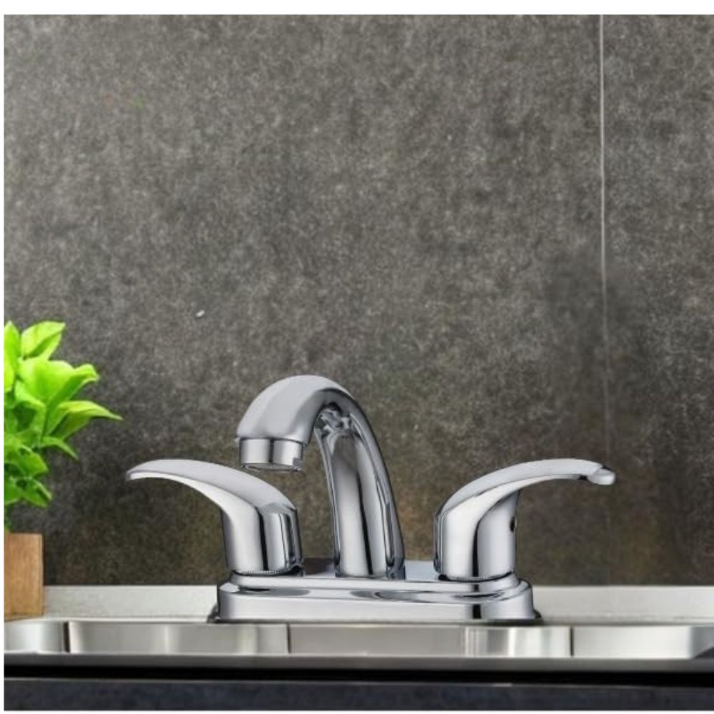 Mezcladora de Lavabo Cromado con Manerales de Zinc y Cuerpo de Latón, Mezcladora Compacta de Alta Durabilidad, Giro 360° e Instalación Rápida