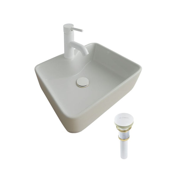 Kit Completo de Lavabo Cerámico con Mezcladora Monomando Blanca y Contra Canasta Pop Up (Copia)