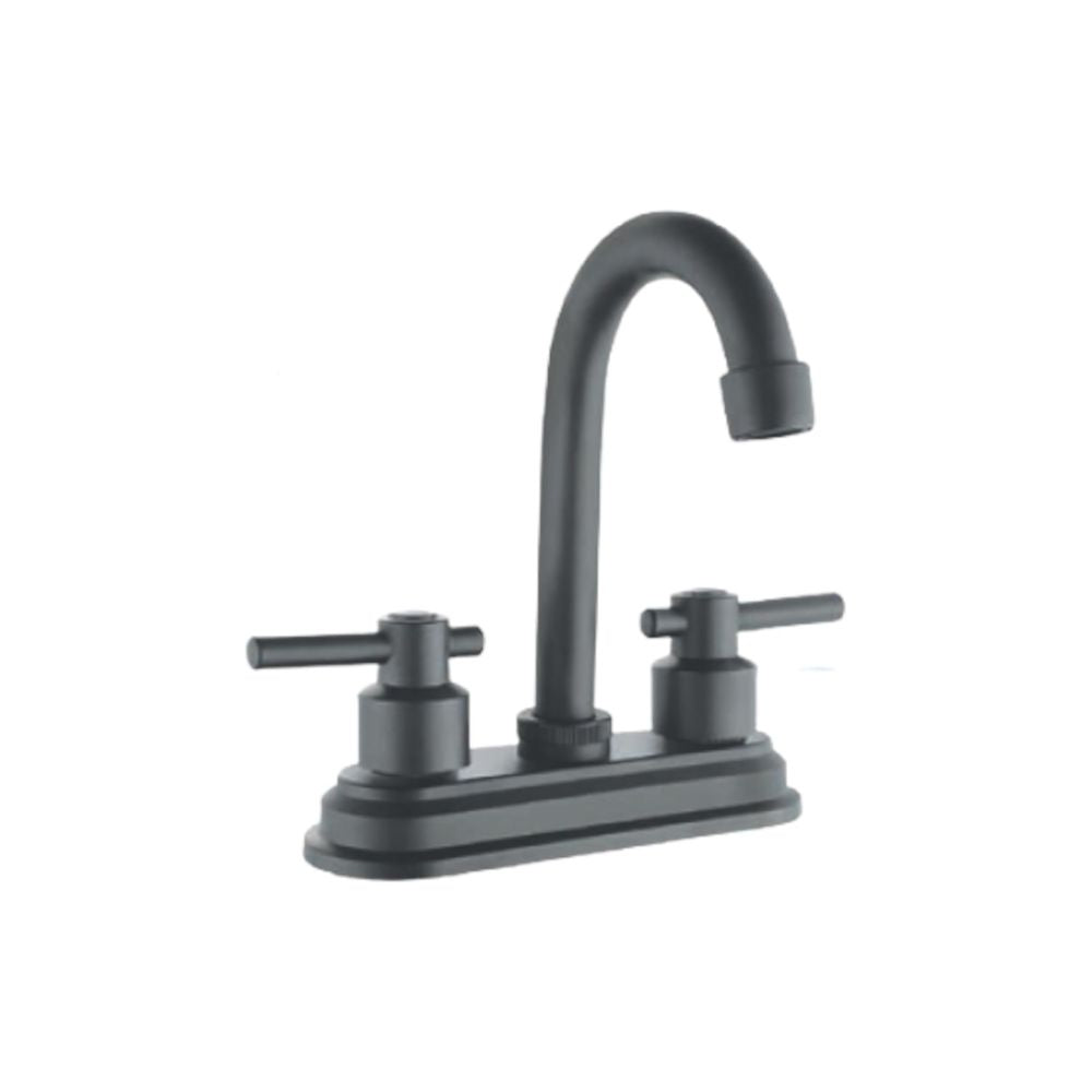 Mezcladora para Lavabo Negro Mate de Acero Inoxidable, Zinc y Latón, Diseño Ergonómico y Fácil Instalación