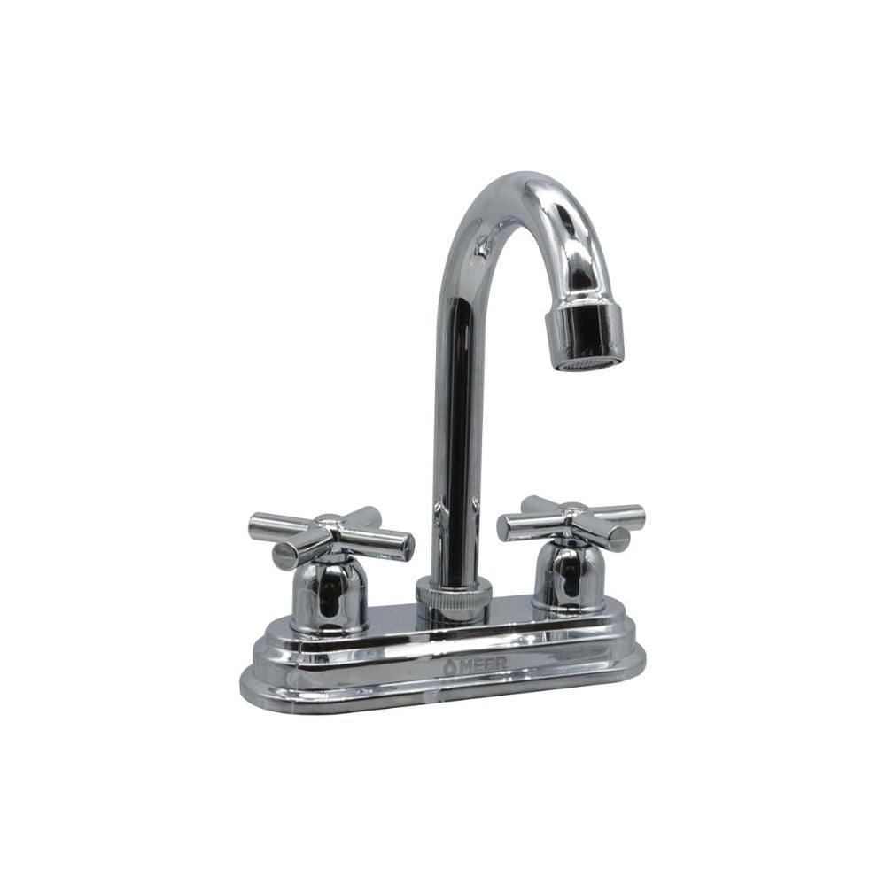 Mezcladora para Lavabo de Baño en Acabado Cromado, Fabricada con Acero Inoxidable, Zinc y ABS, Compacta y Fácil de Instalar