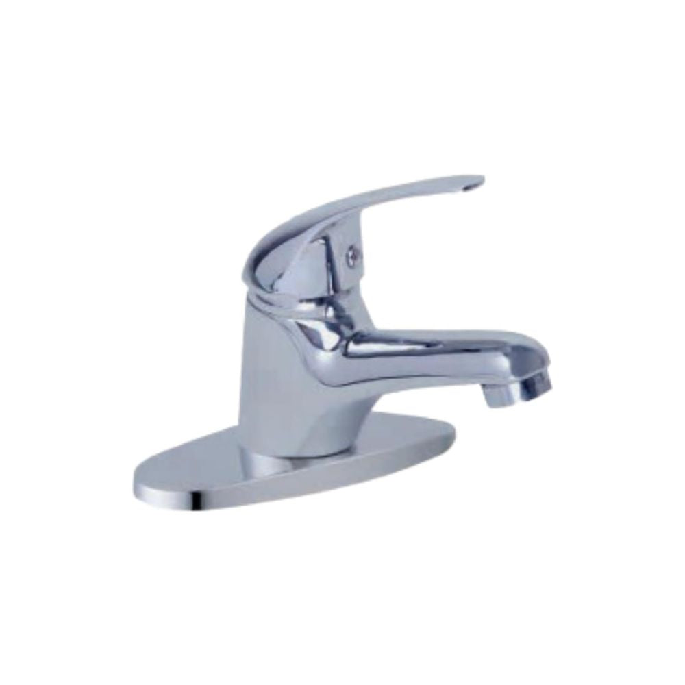 Mezcladora Monomando para Lavabo Cromada, Fabricada en Zinc, 11 cm de Altura, Incluye Mangueras, Ahorro de Agua y Fácil Instalación