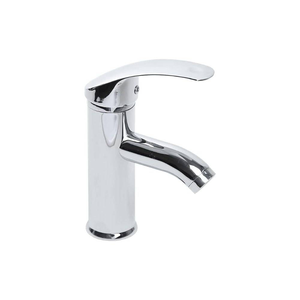 Mezcladora Monomando para Lavabo Cromada, Acero Inoxidable y Zinc, 18.5 cm de Altura, Incluye Mangueras y Fácil Instalación